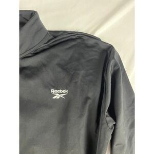 Reebok Women's XL Track Jacket Full Zip Black White Activewear Sportswear